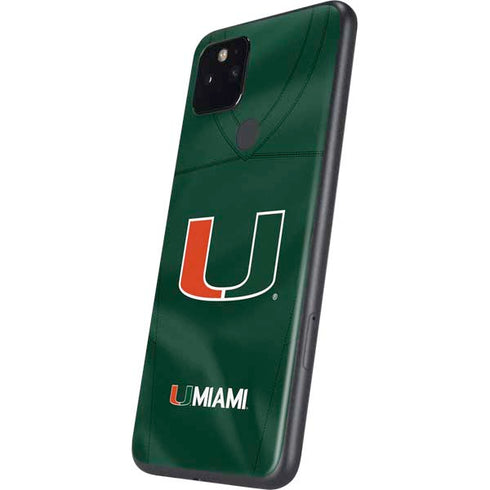 University of Miami Green Jersey Google Pixel 5 Skin